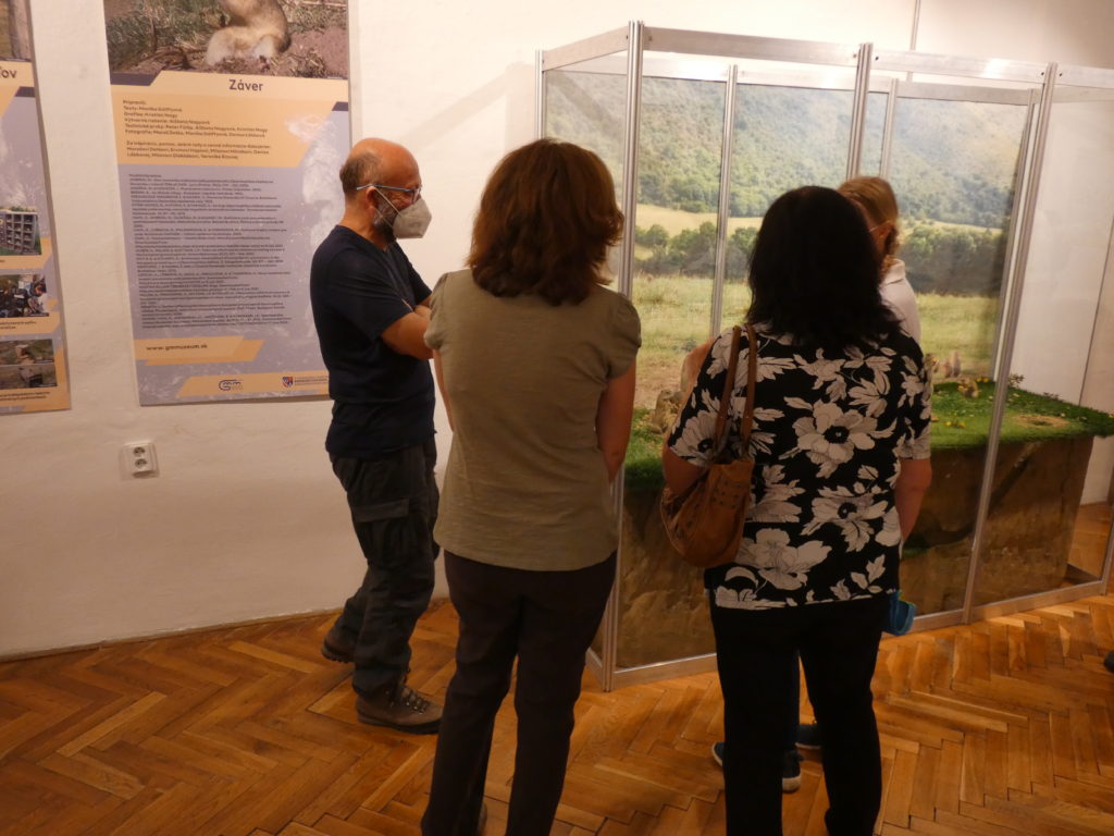 Návštevníci počas prehliadky výstavy.