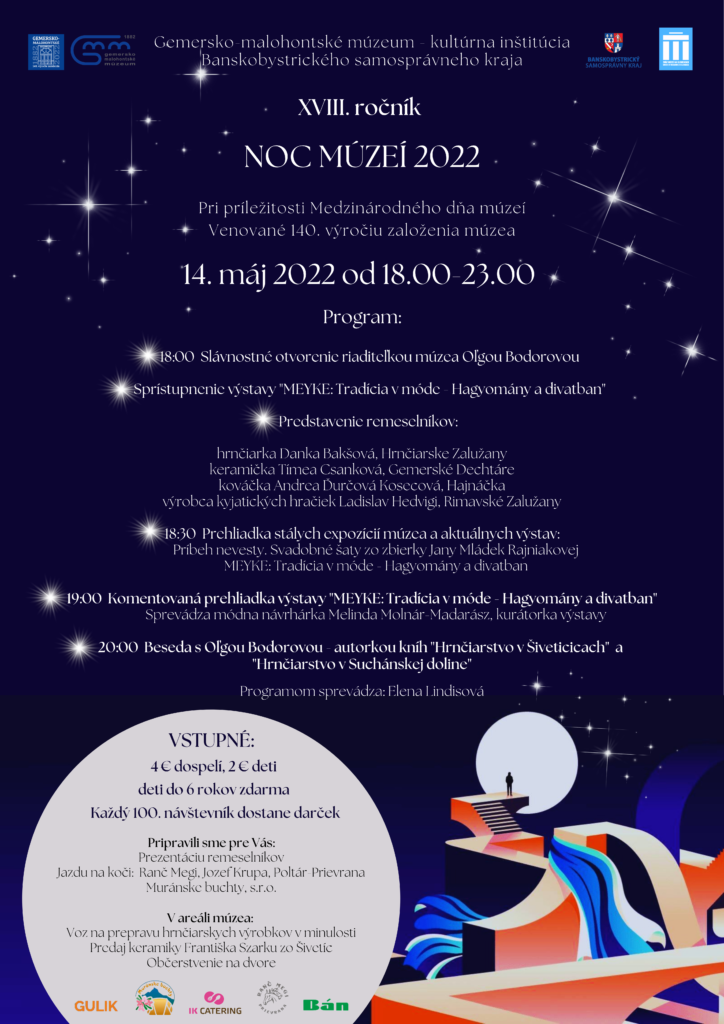 plagát s programom počas podujatia Noc múzeí a galérií